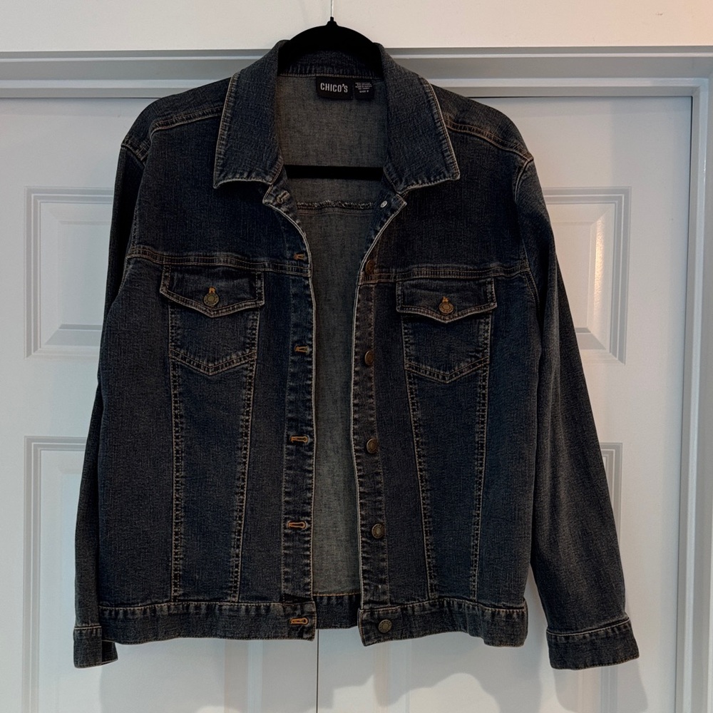 Chico's Women's Dark Indigo Denim Jacket